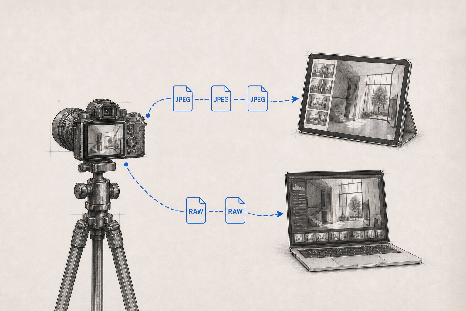 RAW workflow and background transfer