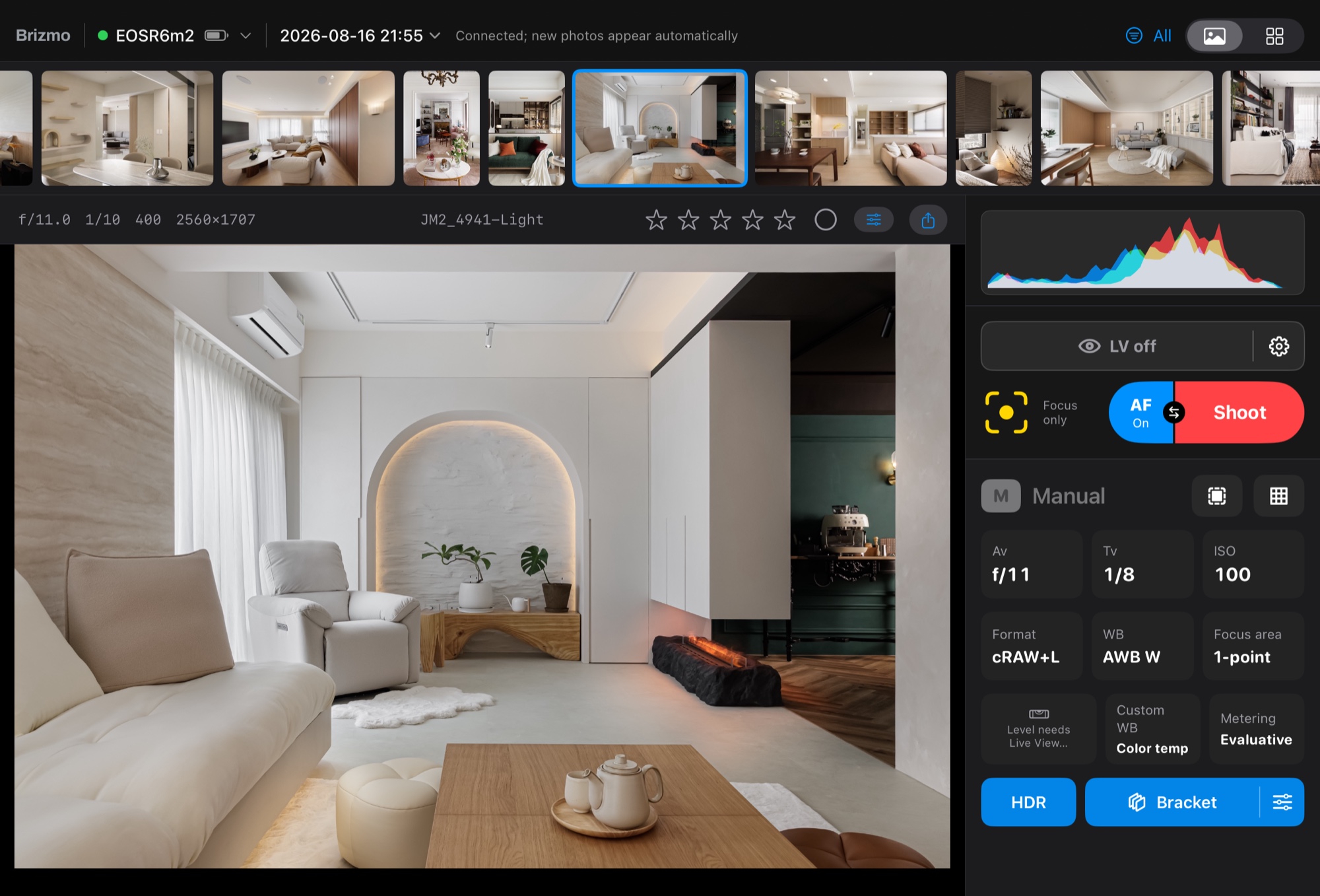 The on-site tool for architectural and interior photography
